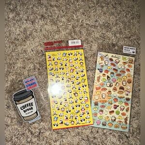 3 piece sticker bundle Japanese bought  ✨🩷🤍🌈